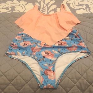 NWT two piece high waist swimsuit